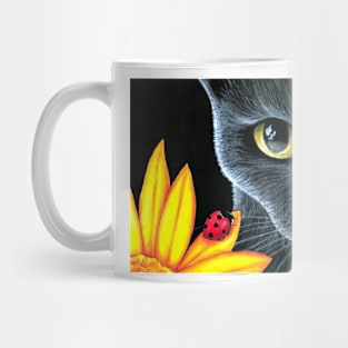 Black Cat with ladybug 510 Mug